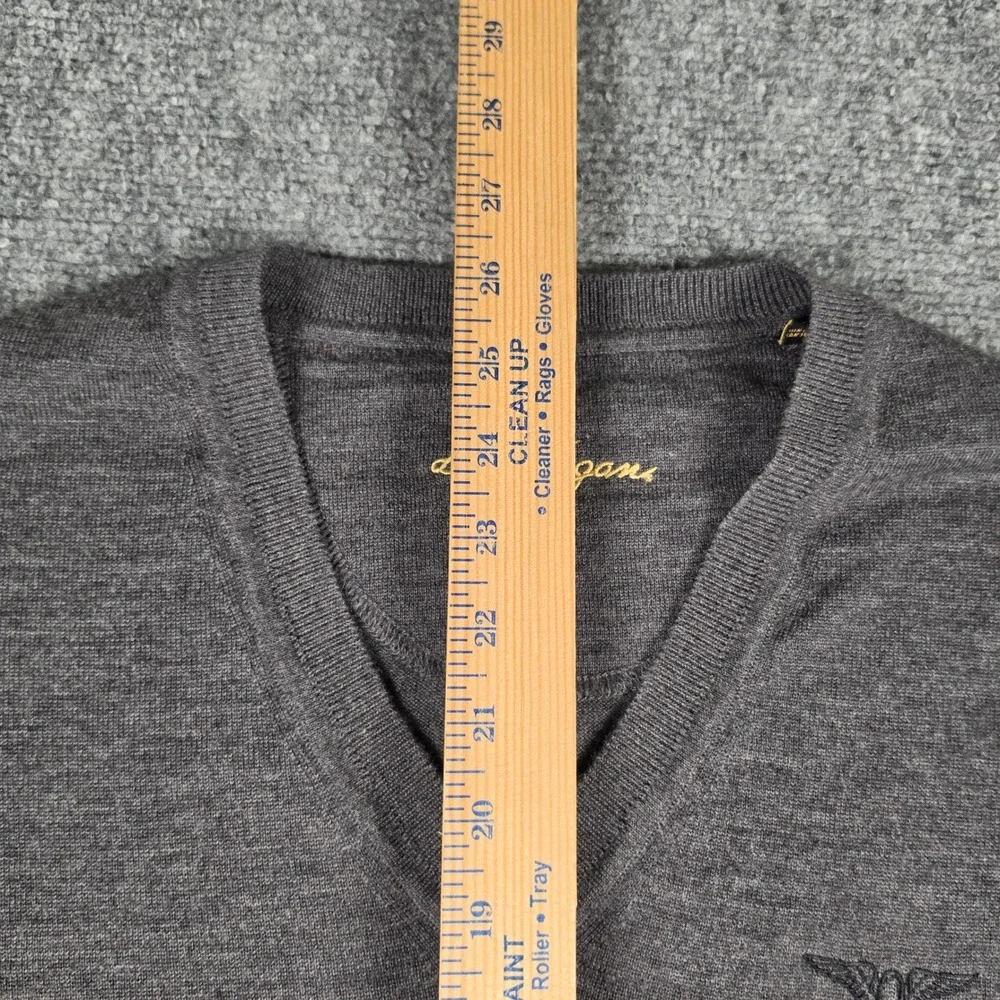 The Olympic Club V-Neck Ben Hogan Sweater Mens L Gray 100% Merino Wool